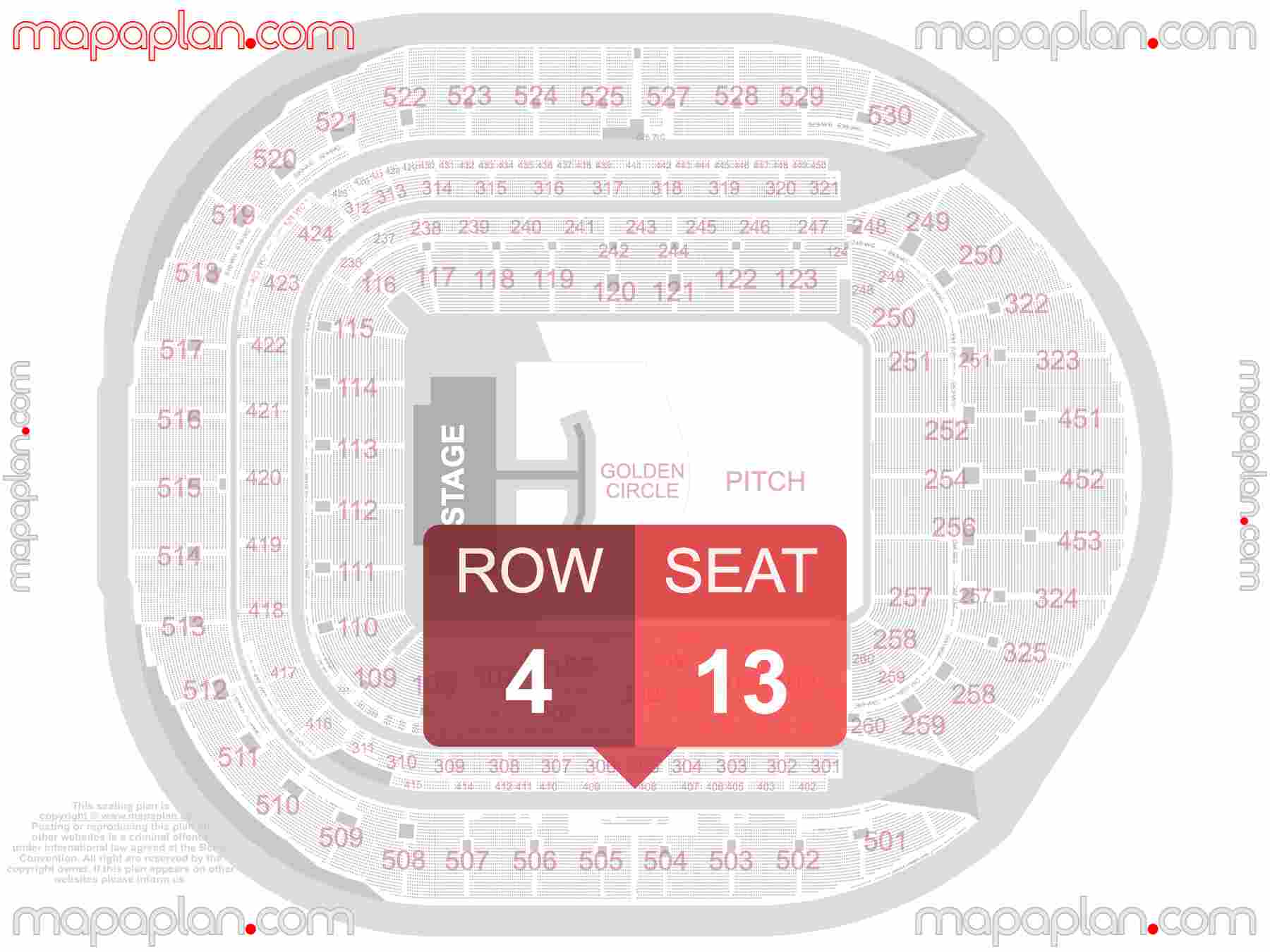London Tottenham Hotspur Stadium seating plan Concert with floor general admission standing & catwalk stage inside capacity view arrangement chart - Interactive virtual 3d best seats & rows detailed stadium image configuration layout