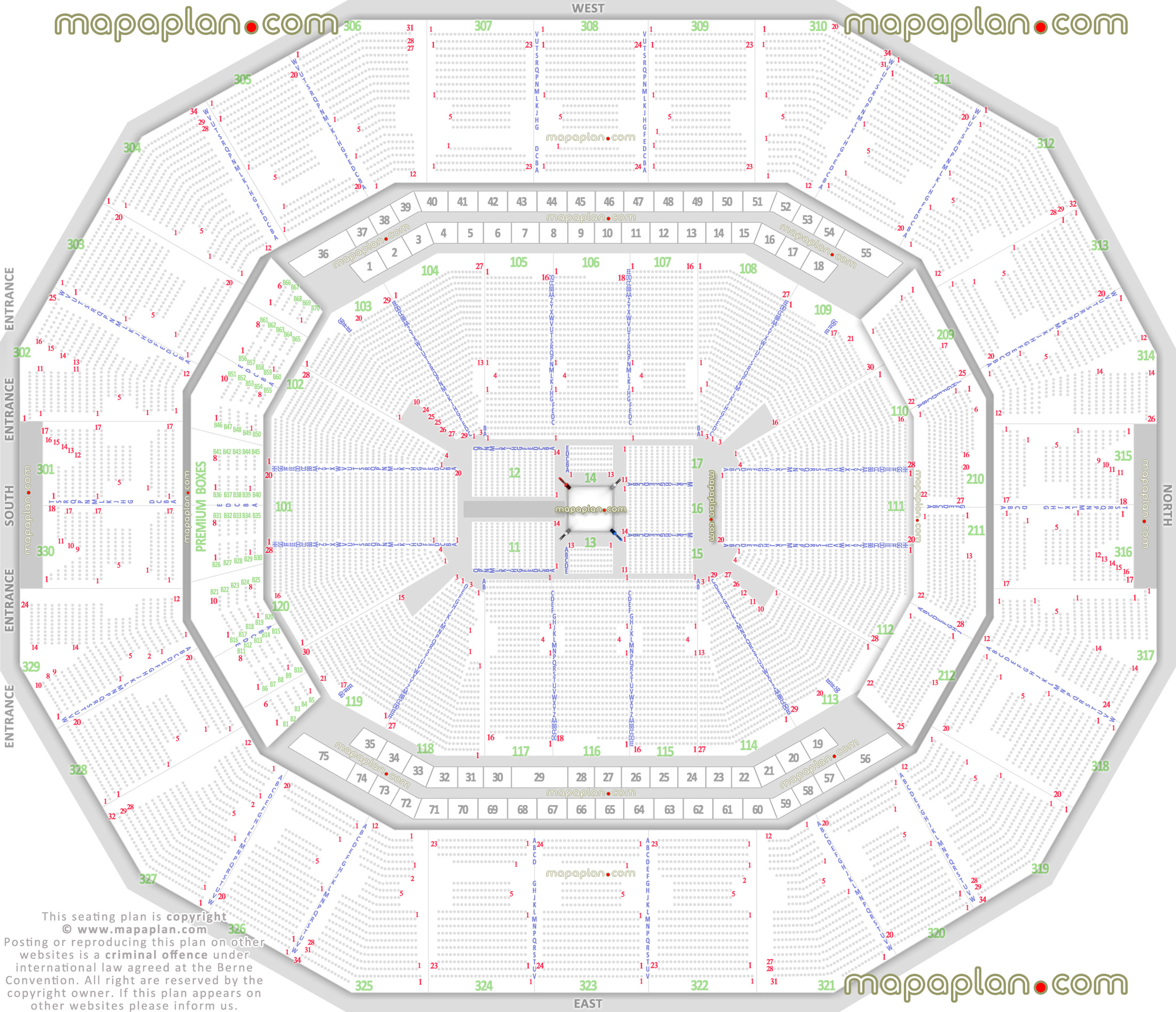 wwe raw smackdown live wrestling boxing match events 360 round ring configuration best good bad worst partial obstructed view seats executive hospitality rental suites level Louisville KFC Yum! Center seating chart