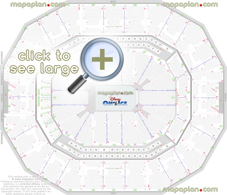 disney ice best seat finder tool precise detailed aisle row numbering location data plan plaza lower event terrace premium boxes upper levels balcony sections Louisville KFC Yum! Center seating chart