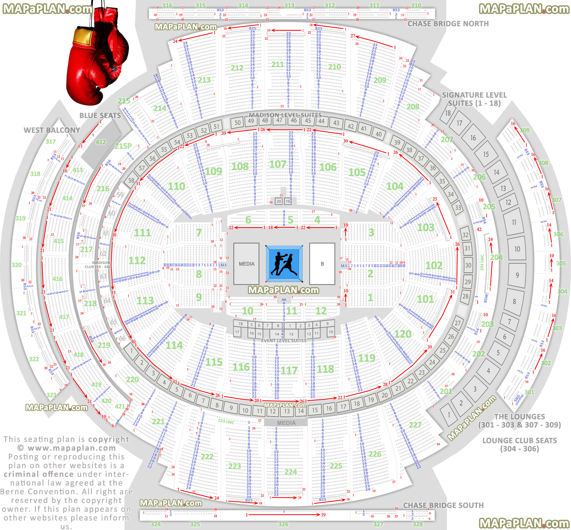 Madison Square Garden seating chart Boxing ring best floor seats