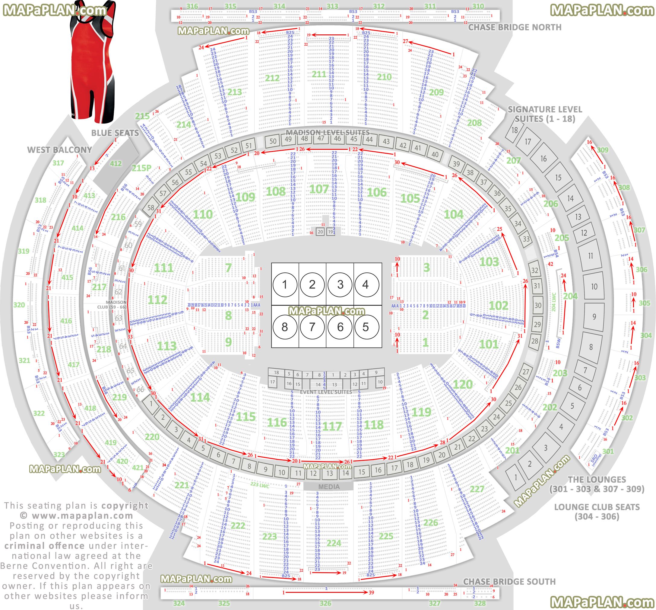 Madison square garden seating chart College wrestling events layout