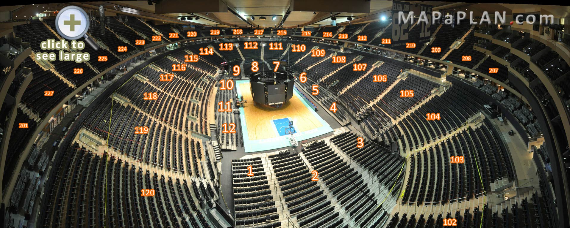 Madison square garden seating chart Interactive basketball 3d panoramic photo