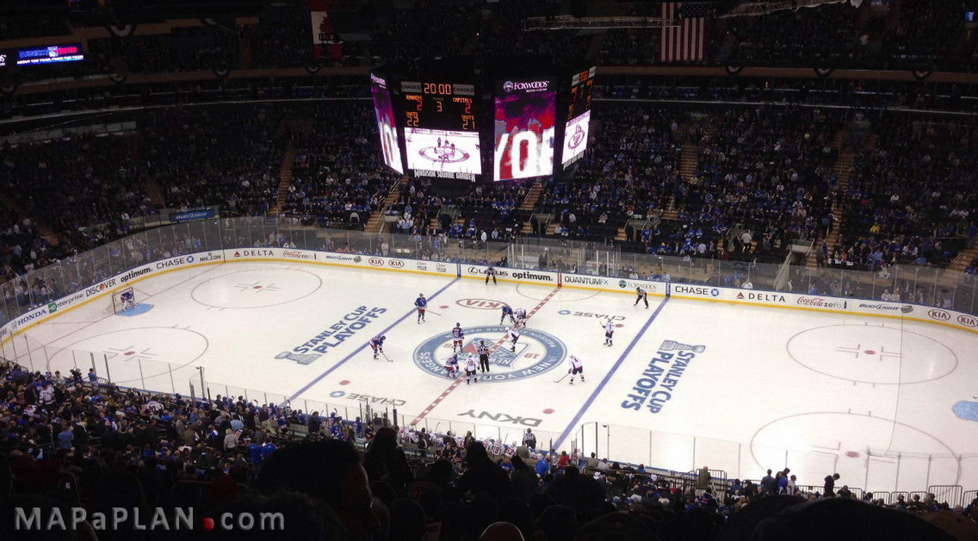 Madison square garden seating chart Promenade level 200 view section 213 row 22 seat 9 stanley cup playoffs