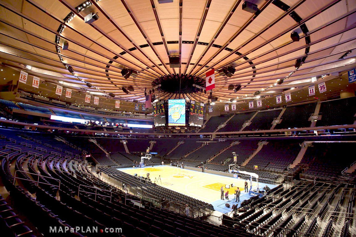 Madison square garden seating chart Actual view level 100 canadian flag retired numbers
