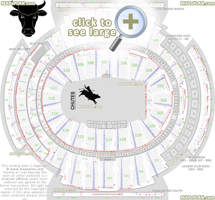 Madison square garden seating chart PBR professional bull riders invitational rodeo