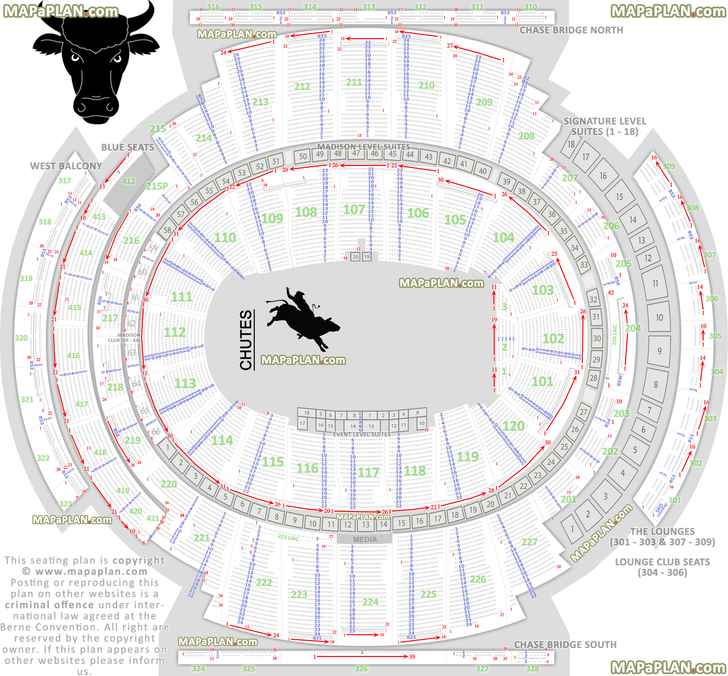 Madison Square Garden seating chart PBR professional bull riders invitational rodeo