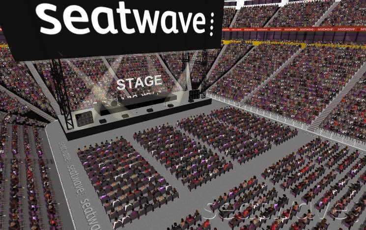 Block 206 birds eye view perspective zoomed in Manchester Arena seating plan