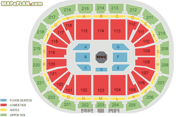 UFC seating plan of men arena Manchester AO Arena seating plan
