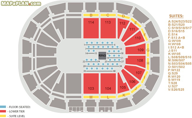 Thai boxing no top 2 tier Manchester AO Arena seating plan