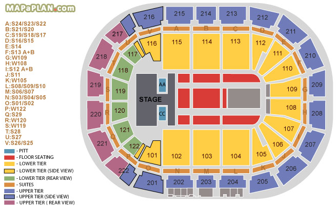 Miley cyrus stage pitt all suites level numbering Manchester AO Arena seating plan