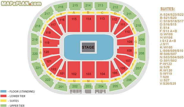 Centre round stage unreserved floor standing metallica Manchester Arena seating plan