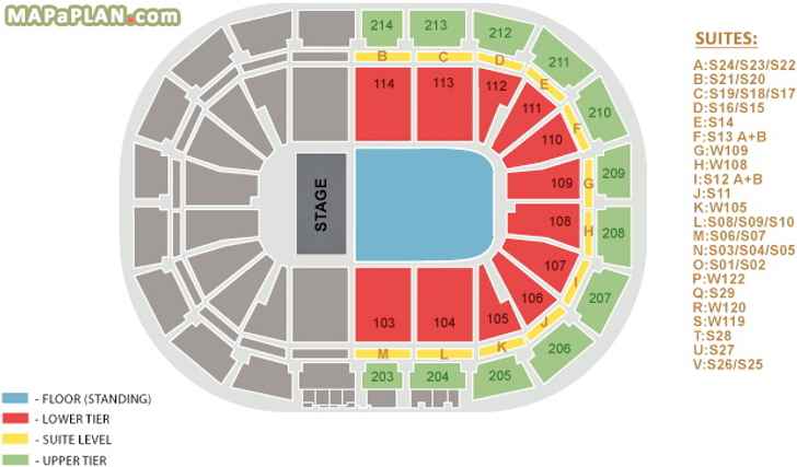 Half stage floor standing level 100 200 sitting john bishop Manchester AO Arena seating plan