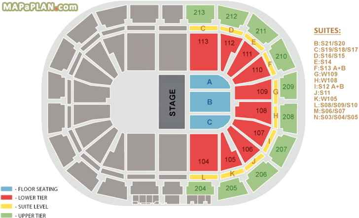 Small stage show floor sections bl a b c the australian pink floyd Manchester AO Arena seating plan