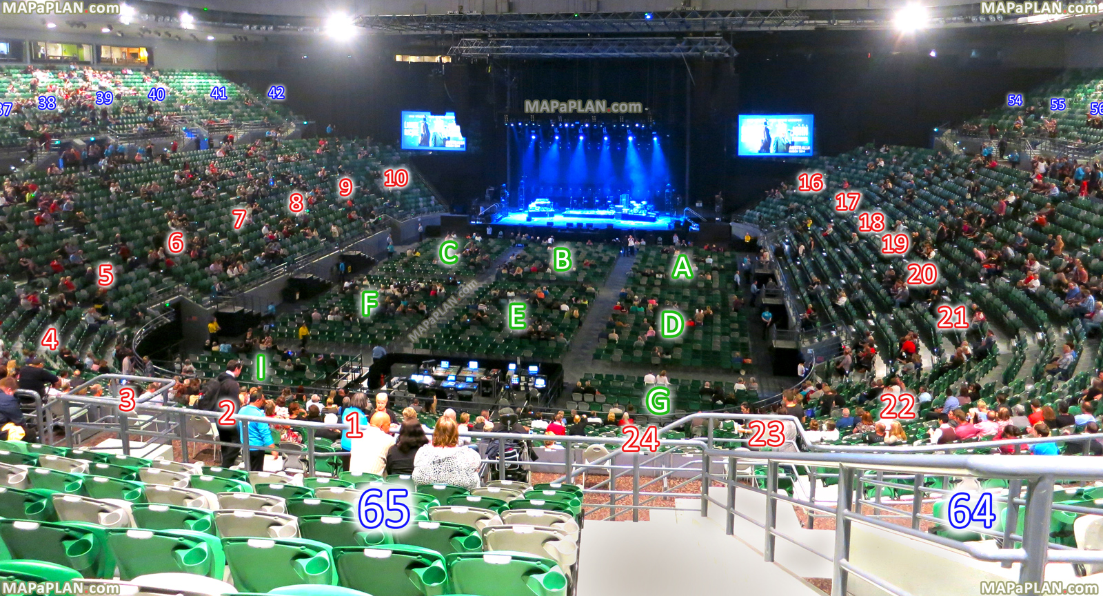 stage view section row seat virtual interactive inside best seat 3d venue tour Melbourne Rod Laver Arena seating plan