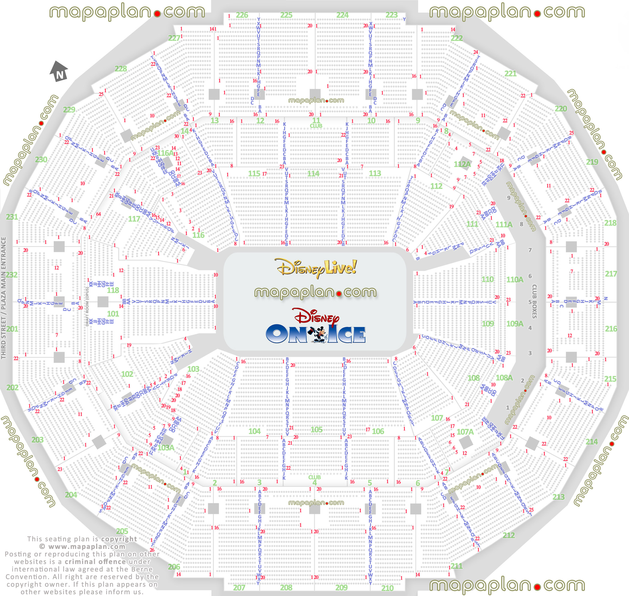 disney live ice memphis usa best seat finder 3d interactive tool precise detailed aisle seat row numbering location data plan ice rink event floor level plaza lower bowl concourse terrace upper balcony Memphis FedExForum seating chart