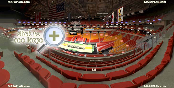 american airlines arena seat & row numbers detailed