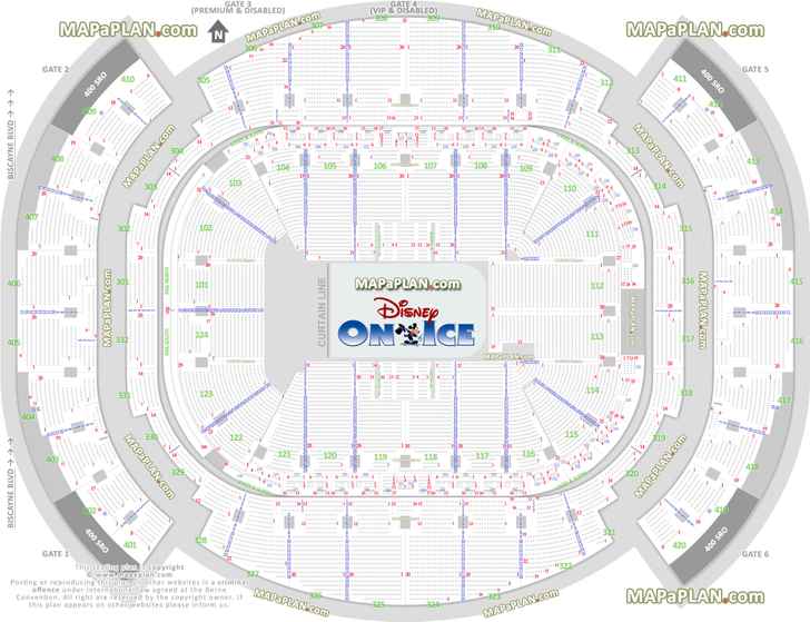 disney ice show triple arena seating arrangement review diagram best seat finder chart precise aisle seat numbering location data Miami Kaseya Center Arena seating chart