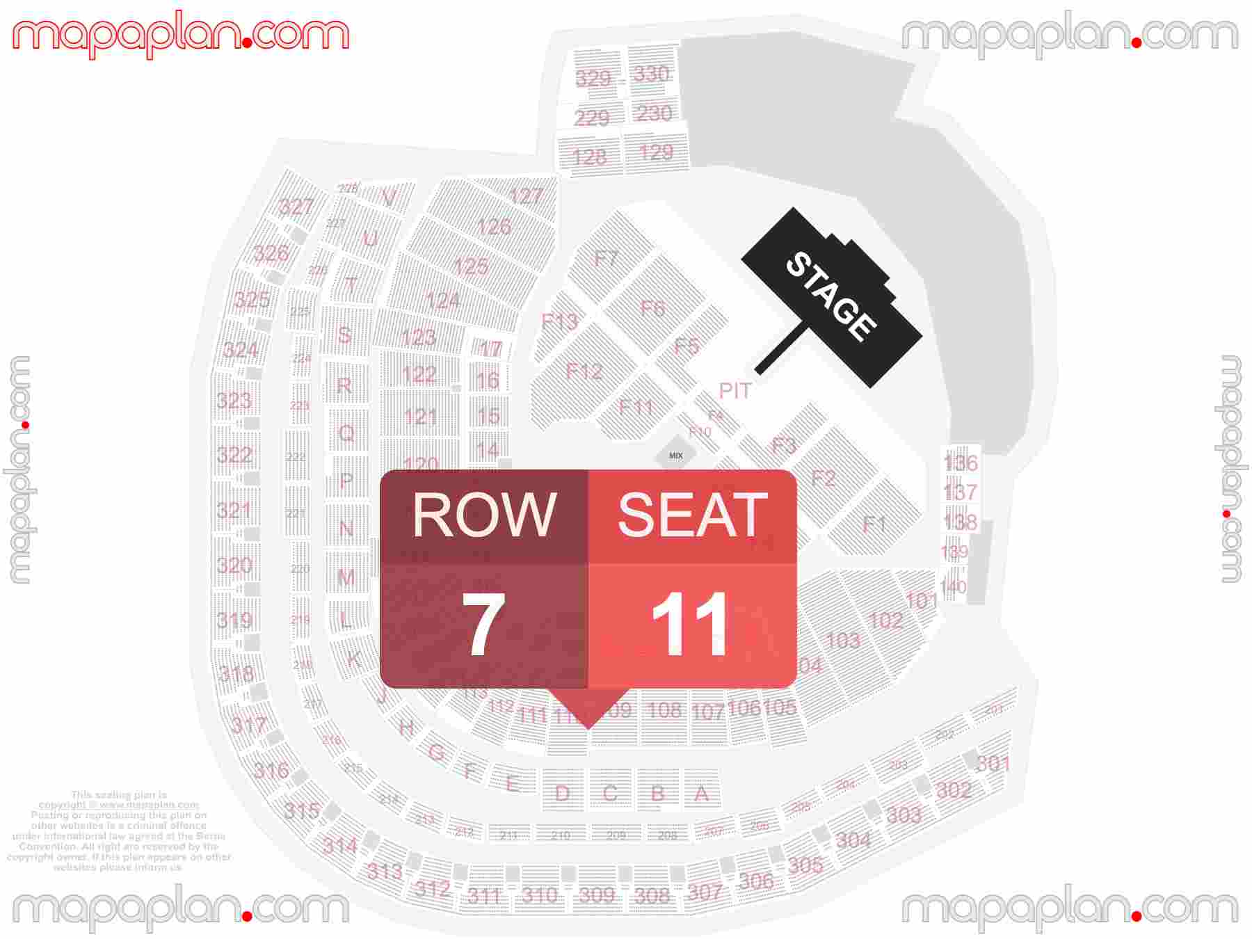Minneapolis Target Field seating chart Concert & Minnesota Twins Stadium Baseball detailed seat numbers and row numbering chart with interactive map plan layout