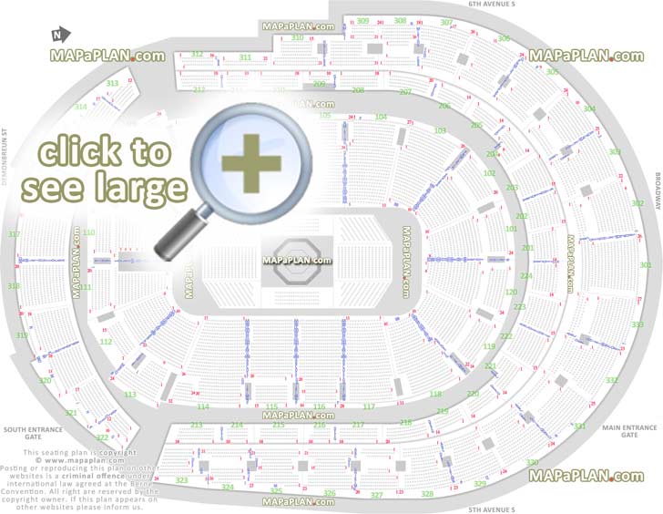 ufc mma fights fully seated setup chart viewer main entrance gates exit detailed fan zone map wheelchair disabled handicap accessible Nashville Bridgestone Arena seating chart