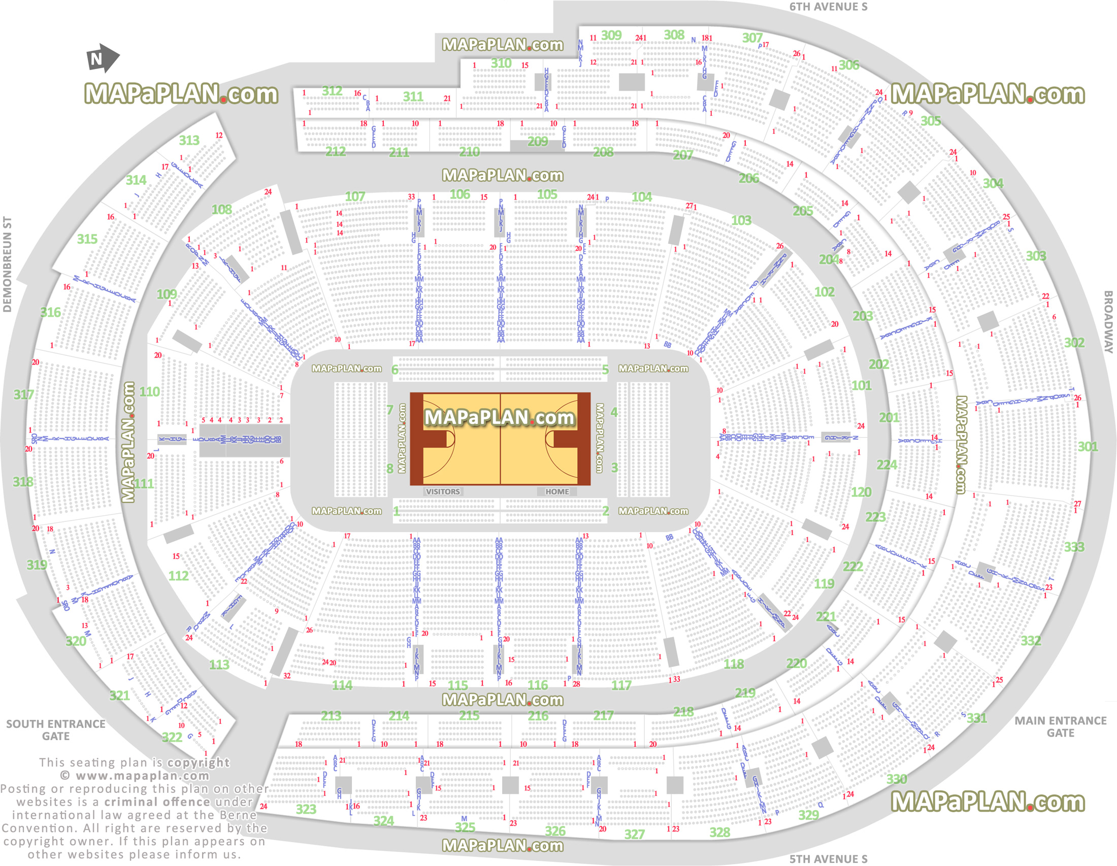 basketball ncaa sec tournament arena court sideline baseline courtside lexus inner circle front second row how seats numbered Nashville Bridgestone Arena seating chart