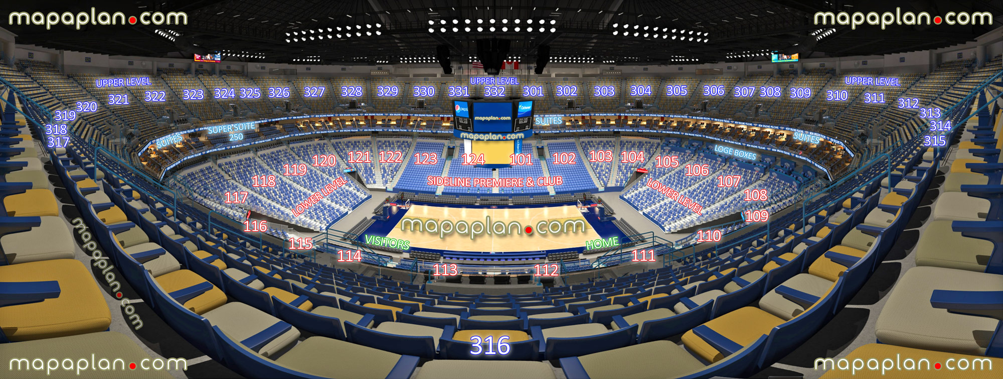 Smoothie King Center Seating Plan, New Orleans Pelicans Seating Chart