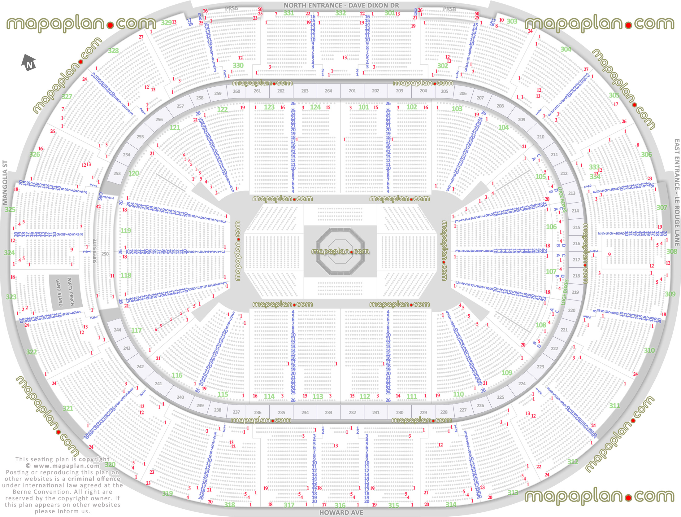 ufc seating chart row max seat capacity numbers rows each section detailed plan mma fights louisiana lower club party suites upper level sections 301 302 303 304 305 306 307 308 309 310 311 312 313 314 315 316 317 318 319 320 321 322 323 324 325 326 327 328 329 330 331 332 New Orleans Smoothie King Center arena seating chart