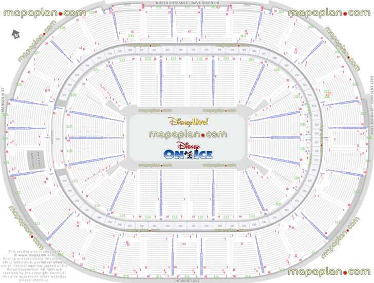 Smoothie King Center arena seat & row numbers detailed seating chart