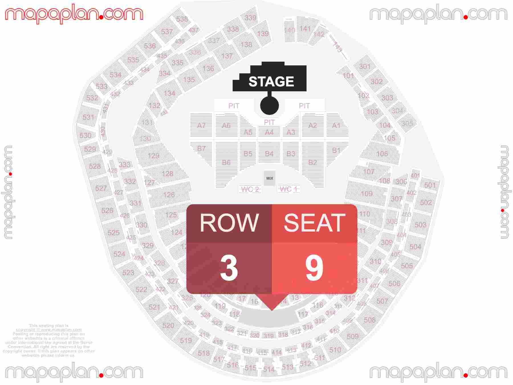 New York Citi Field seating chart Concert & Mets Stadium Baseball detailed seat numbers and row numbering chart with interactive map plan layout