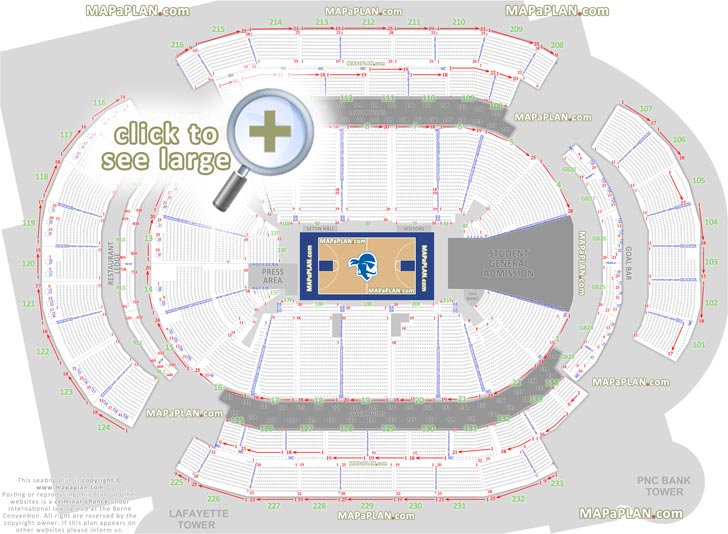 seton hall pirates ny basketball games court exact map with premium table club seats general admission ga zone Newark Prudential Center seating chart