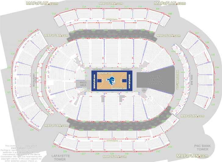 seton hall pirates ny basketball games court exact map with premium table club seats general admission ga zone Newark Prudential Center seating chart