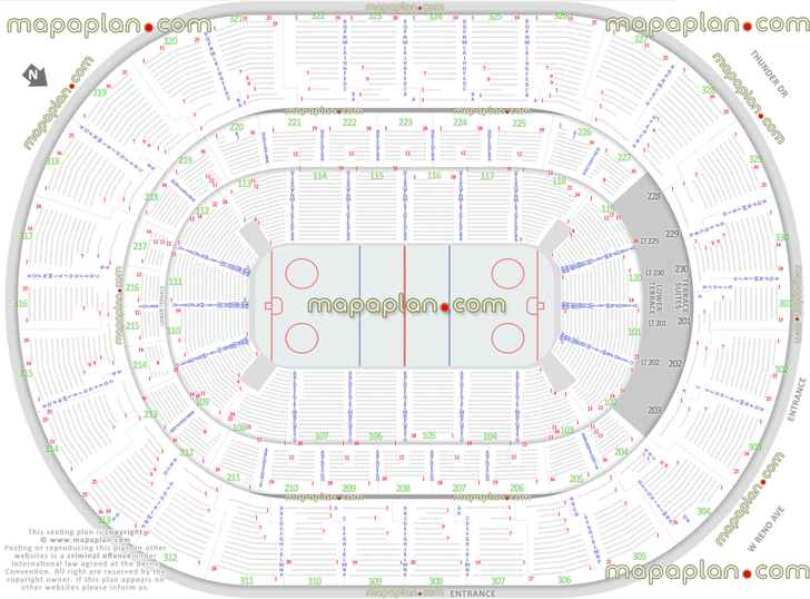 hockey nhl games arena seating capacity arrangement diagram Paycom Center Arena oklahoma city interactive virtual 3d detailed layout glass rinkside seats full exact row numbers plan seats row stadium bowl lower upper level sections Oklahoma City Paycom Center Arena seating chart