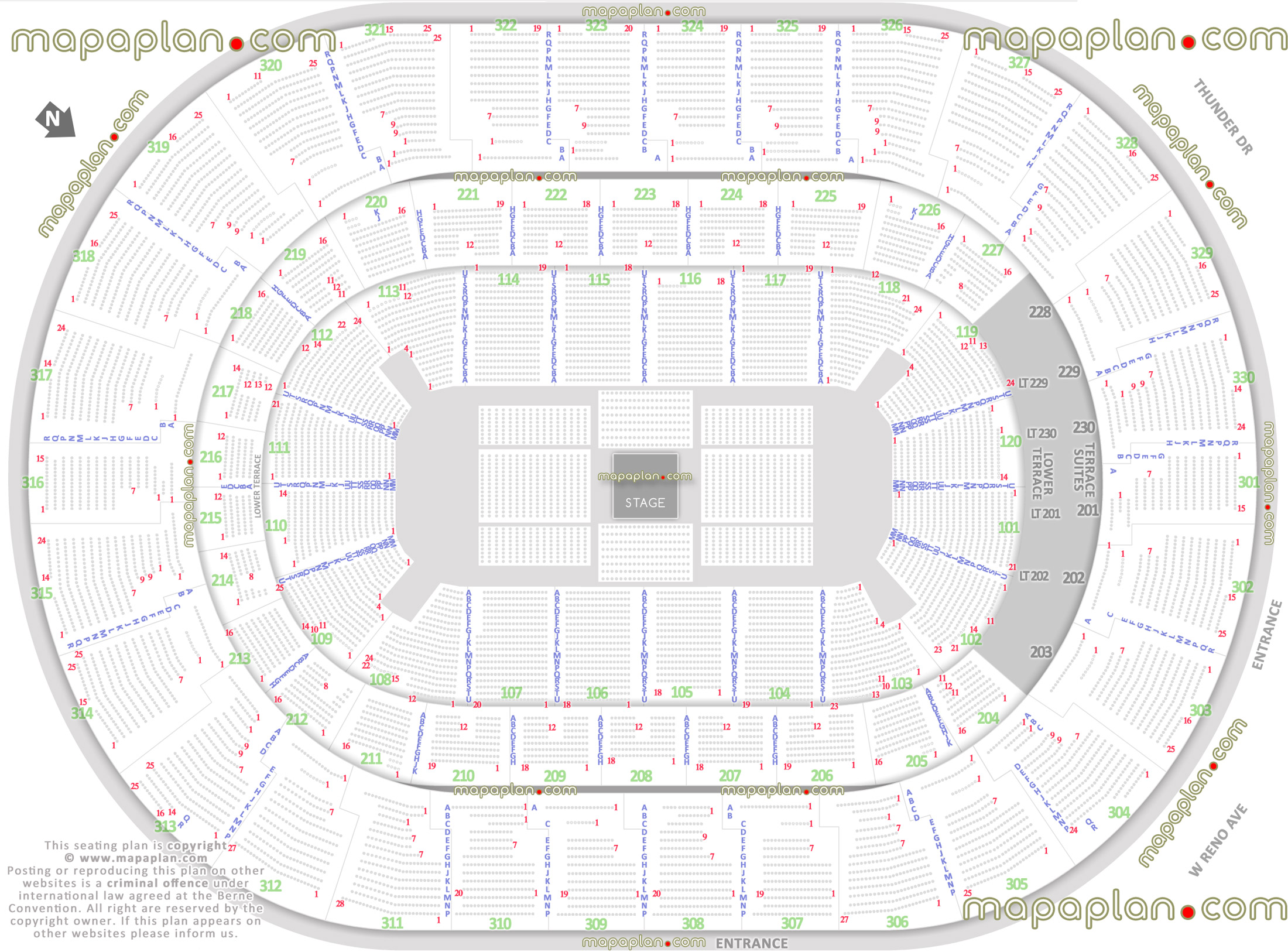 concert stage round printable virtual layout 360 degree arrangement interactive diagram seats row lower club upper sections seats 201 202 203 204 205 206 207 208 209 210 211 212 213 214 215 216 217 218 219 220 221 222 223 224 225 226 227 228 229 230 Oklahoma City Chesapeake Energy Arena seating chart