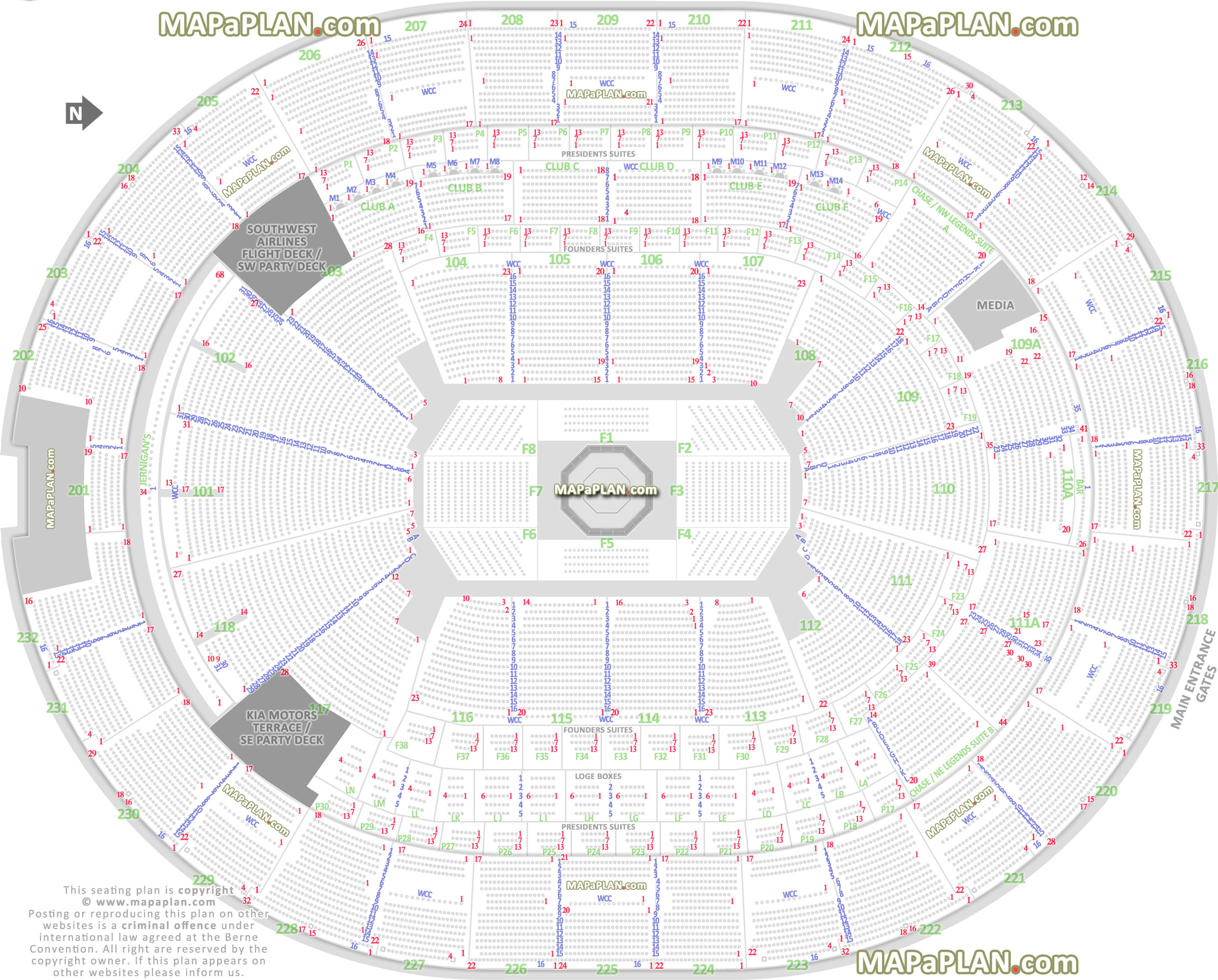 ufc mma fights fully seated setup viewer premium luxury executive vip lounge main entrance gates map wheelchair disabled seating Orlando Amway Center seating chart