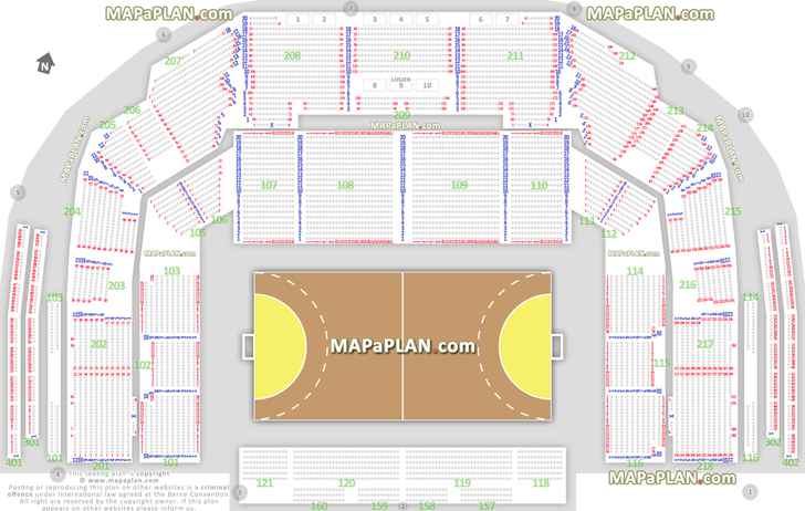 håndball cupfinalene seteplasser nummerering antall rader felter seksjoner kart 201 202 203 204 205 206 207 208 209 210 211 212 213 214 215 216 217 218 seats rows numbered Oslo Spektrum Arena seating plan