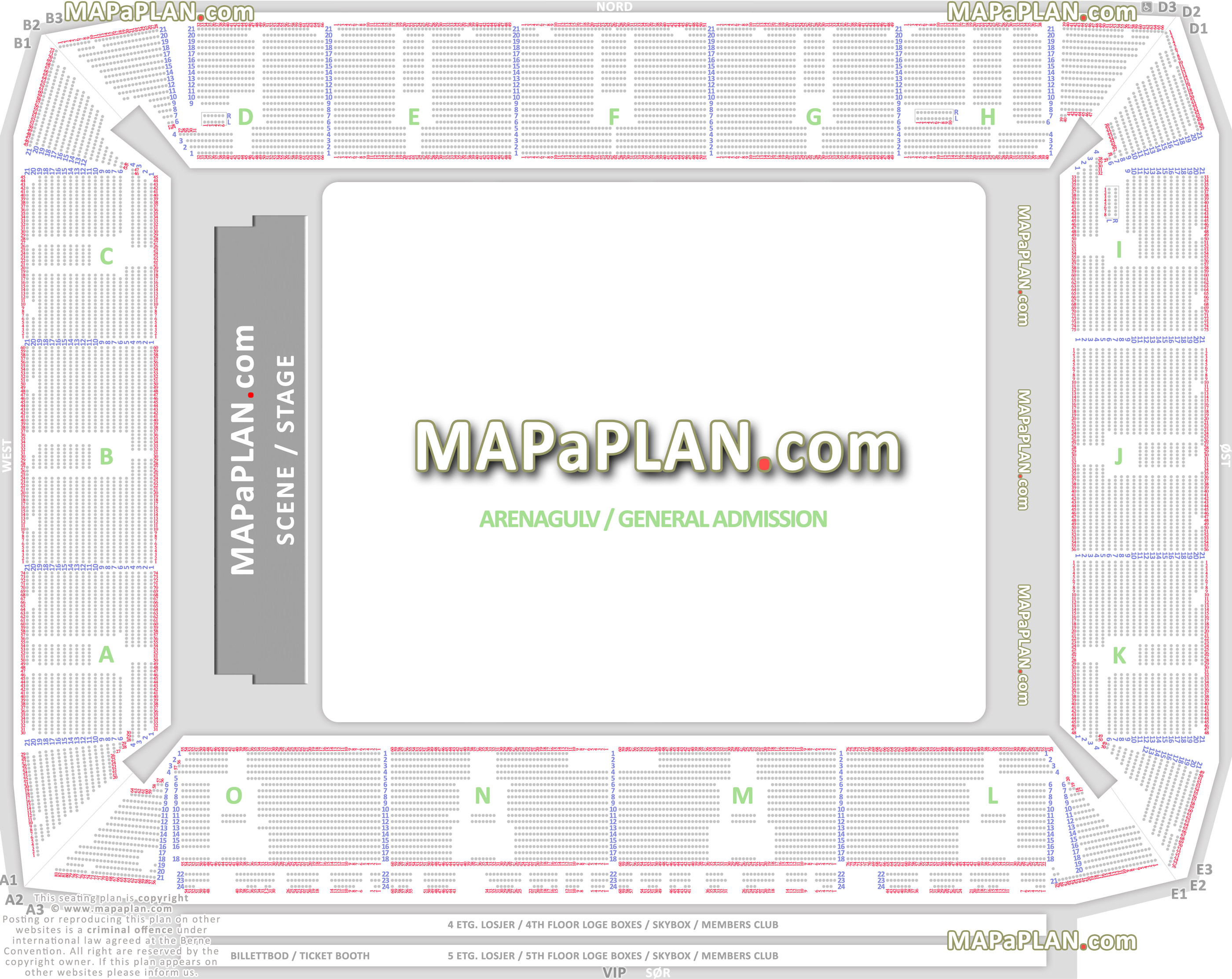 general admission 3d virtual interactive map arena gulv plasser tribune seksjon seter virtuelle interaktiv kart rader Oslo Telenor Arena seating plan