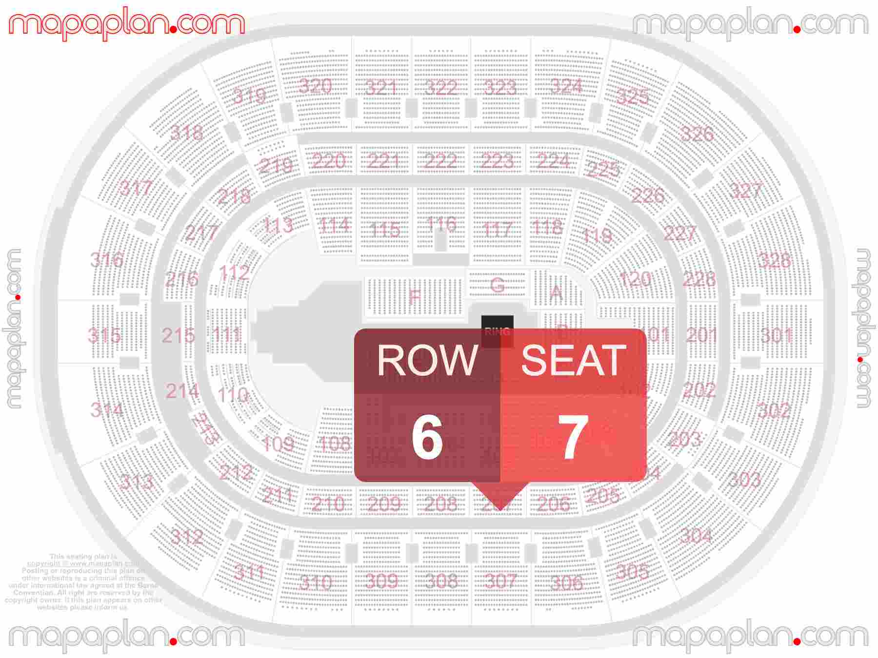 Ottawa Canadian Tire Centre seating map  WWE wrestling & boxing seating chart - Interactive map to find best seat and row numbers
