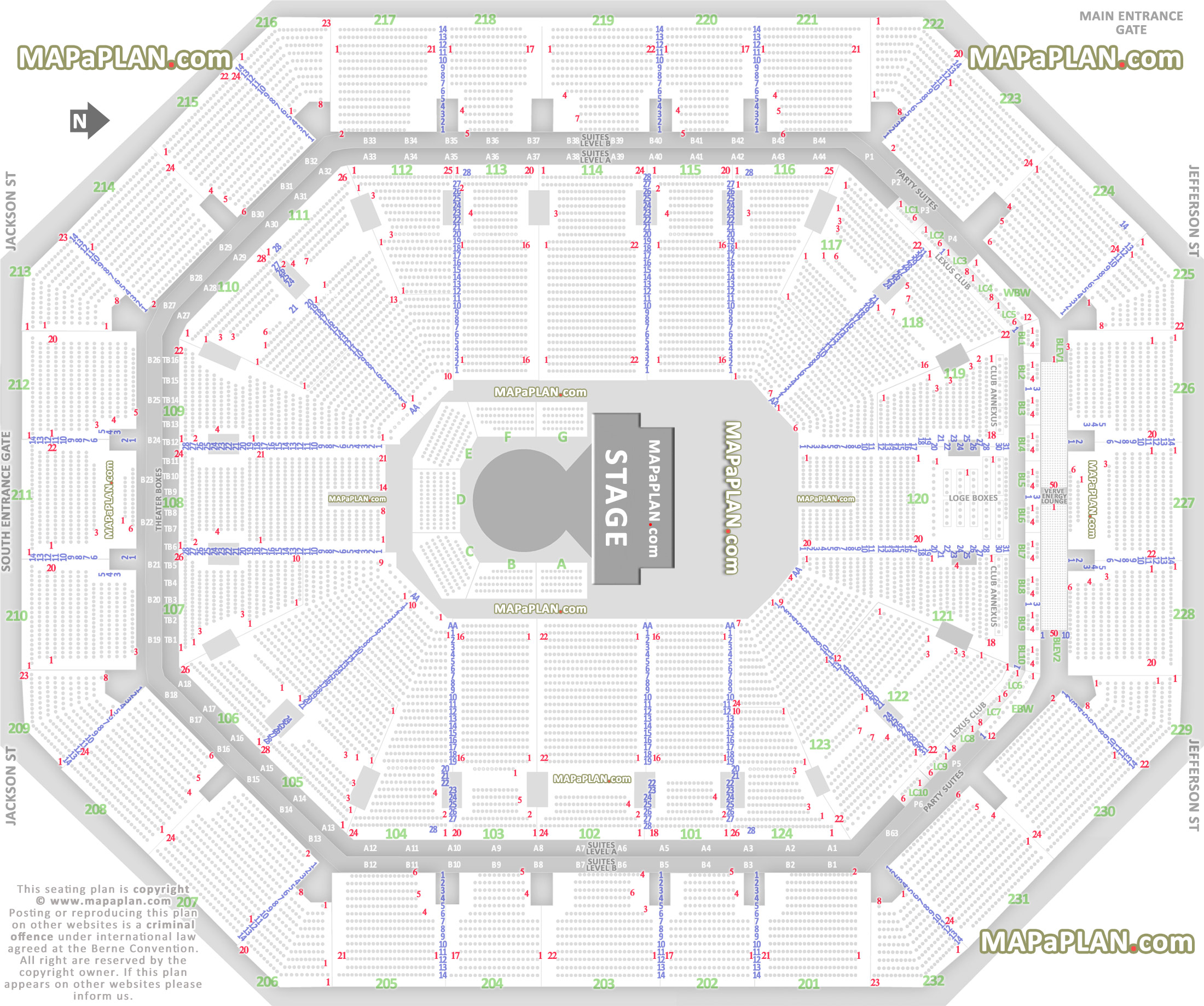 cirque soleil circus theater america west us airways center arizona az how many seats row section 101 104 105 106 107 108 109 111 120 124 204 207 209 230 Phoenix Footprint Center Arena seating chart