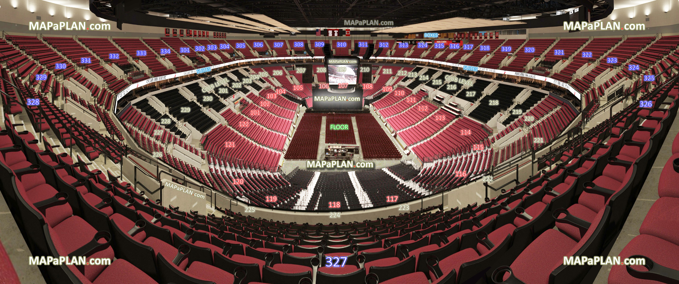 Portland Moda Center seating chart View from Section 327 Row O