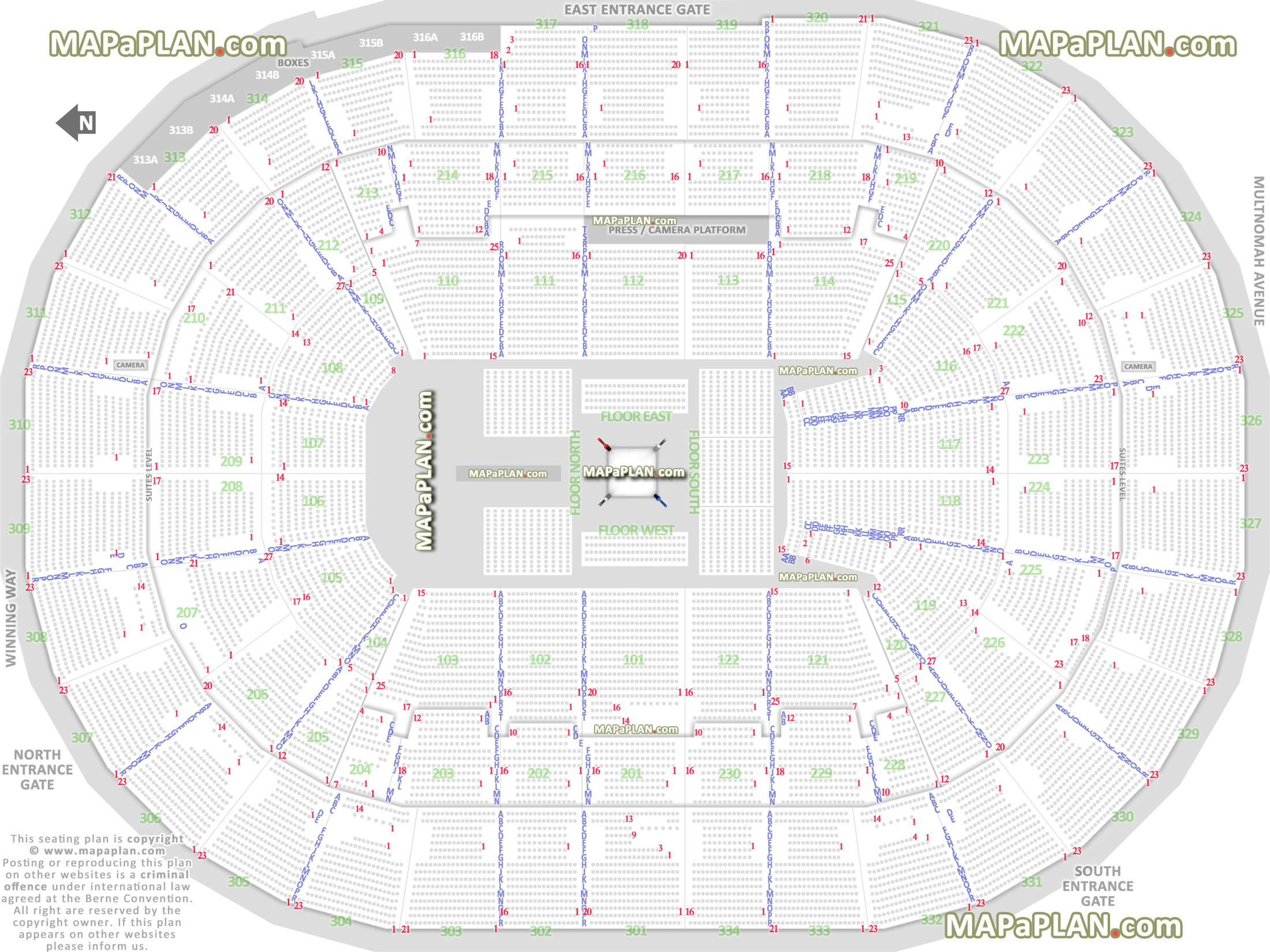 wwe raw smackdown live wrestling boxing match events 360 round ring stage configuration good bad worst seats executive hospitality rental suites level Portland Moda Center seating chart