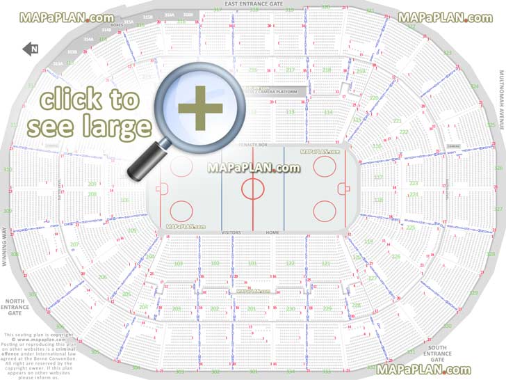winterhawks ice hockey rink rose quarter oregon how many seats row section map penalty box home bench visitors double attack shoot twice zone glass rinkside Portland Moda Center seating chart