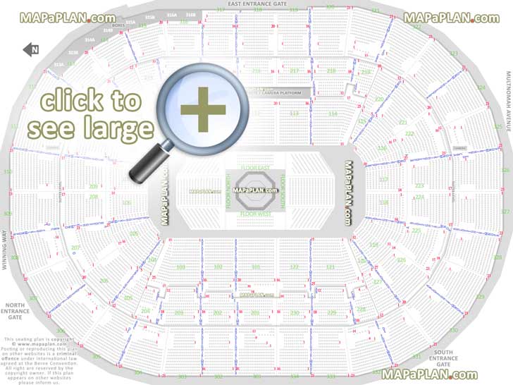 ufc mma fights fully seated setup chart viewer standing room only sro area main south north east entrance gates exit detailed map wheelchair disabled handicap accessible seats Portland Moda Center seating chart