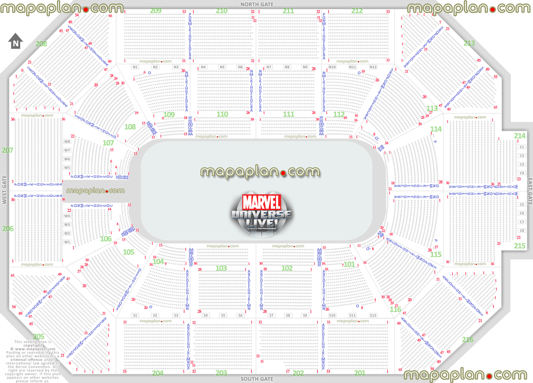 marvel universe live new show interactive best seat selection arrangement review diagram balcony sections 201 202 203 204 205 206 207 208 209 210 211 212 213 214 215 216 Rosemont Allstate Arena seating chart
