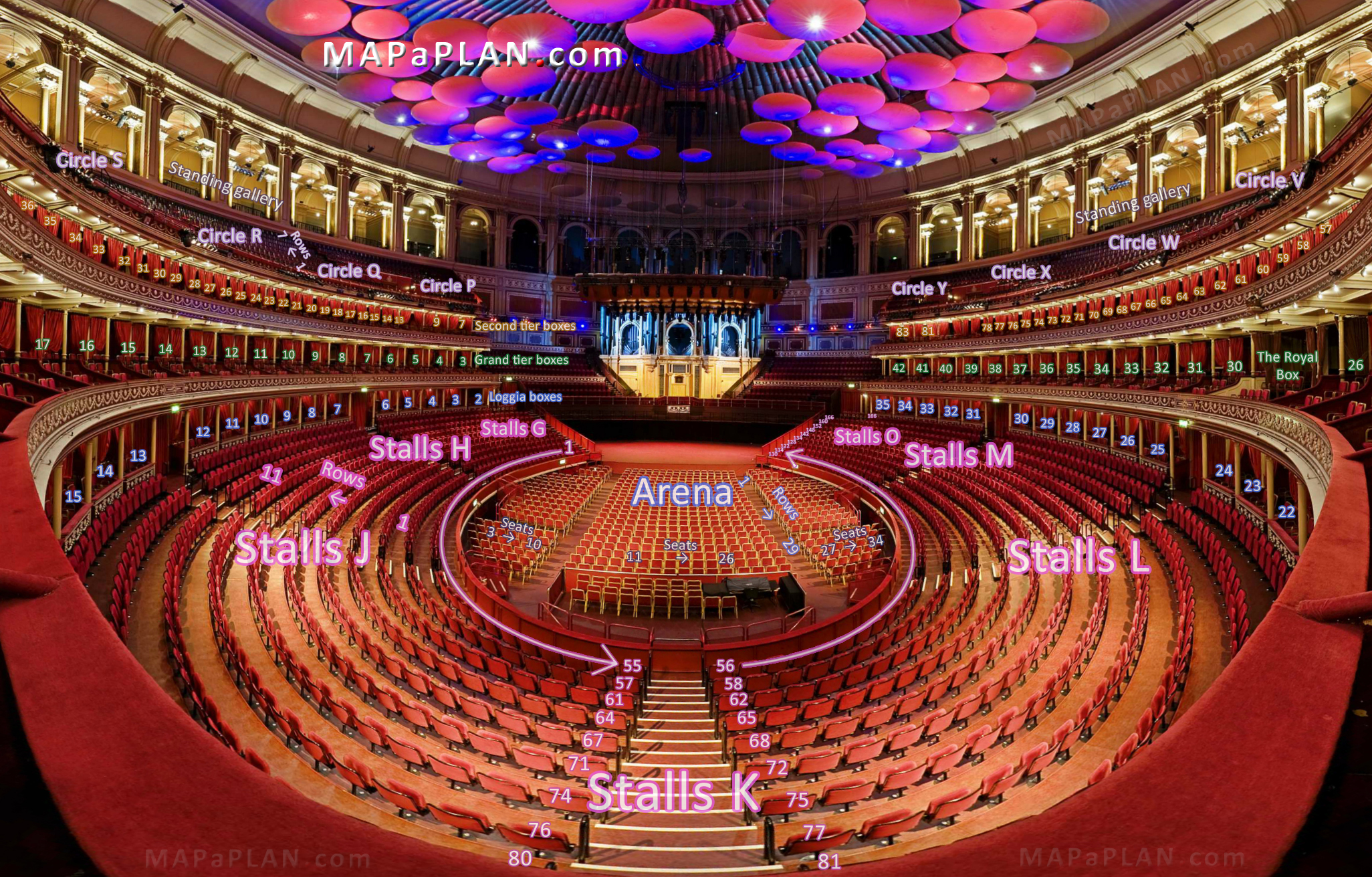 interactive virtual tour 3d model 360 degrees panoramic layout Royal Albert Hall seating plan