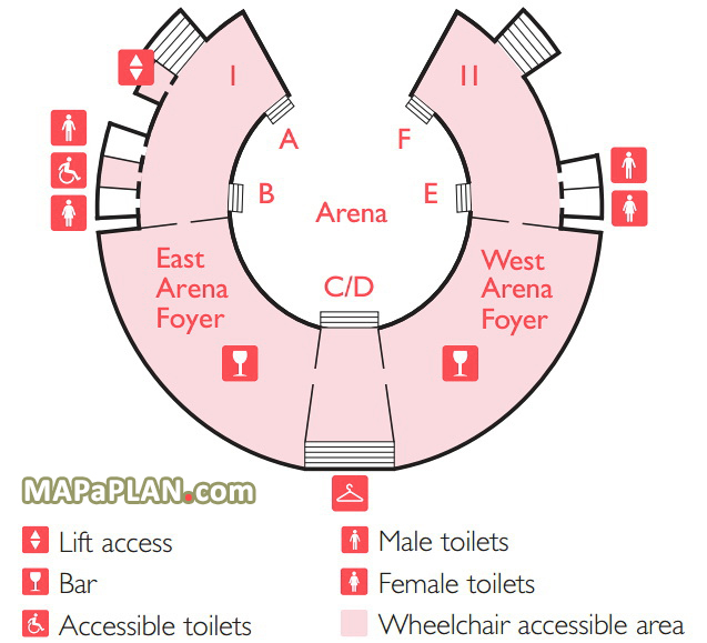 arena foyers basement level wheelchair access map Royal Albert Hall seating plan