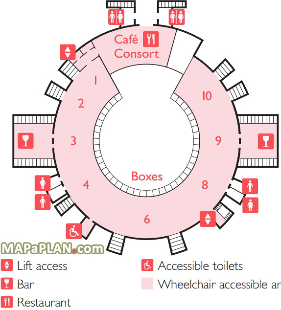 first floor grand tier boxes level map Royal Albert Hall seating plan