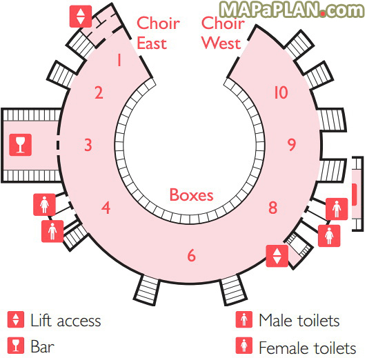 second floor 2nd tier boxes level map Royal Albert Hall seating plan