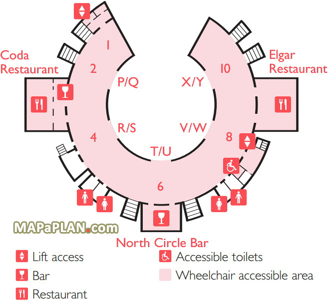 Royal Albert Hall detailed seat numbers seating plan