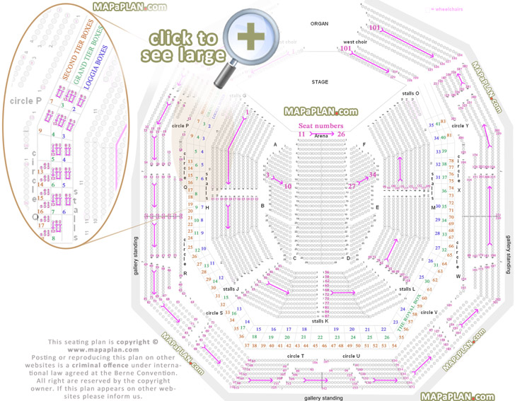 seat row numbers arena stalls circle loggia grand second tier boxes detailed chart Royal Albert Hall seating plan