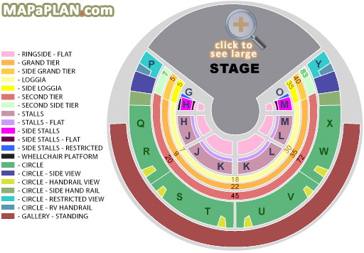 Royal Albert Hall detailed seat numbers seating plan