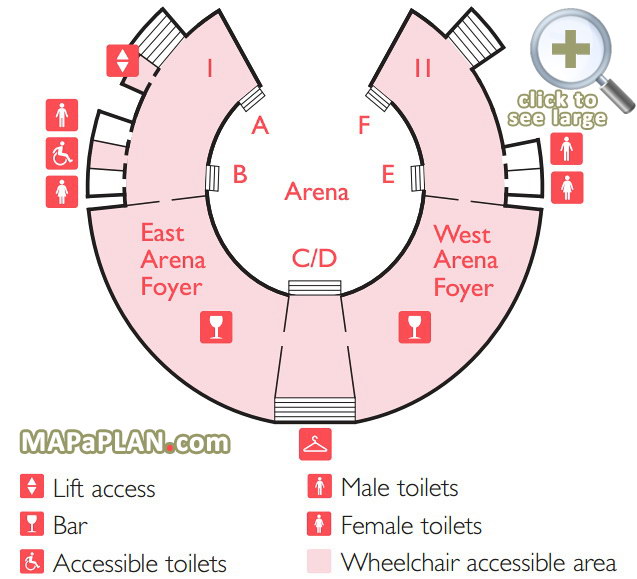 arena foyers basement level wheelchair access map Royal Albert Hall seating plan